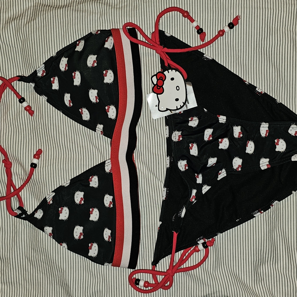 Hello Kitty Black and Red Bikini Set